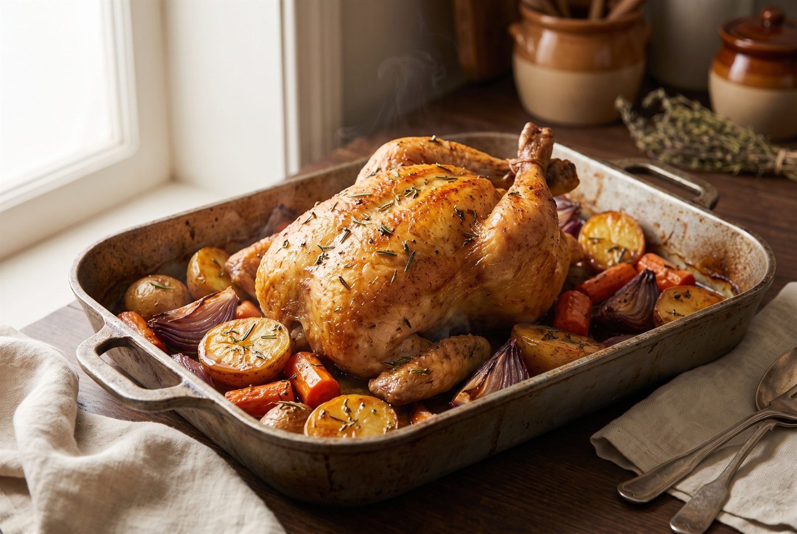 Whole Roasted Chicken & Vegetables
